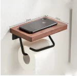 Black Walnut Toilet Paper Holder Wood PaperTowel Rack Bathroom Storage Rack Roll Tissue Holders Wooden Wall Hanging Paper Shelf - Image 9