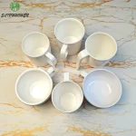 White Round Coffer Mug Kitchenware 100% Melamine Water Cup Restaurant Tableware Imitation Porcelain Dinnerware