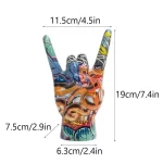 Graffiti Rock On Hand Figurines Rock and Roll Decor Bookshelf Home Wall Shelf Decoration Modern Pop Art Music Fans Gift - Image 8