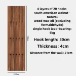 Solid Wood Wall Mounted Coat Racks Clothes Hanging Door Multilayer Coat Racks Hooks Piano Key Clothing Hanger Entrance Bedroom - Image 14