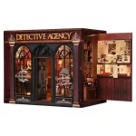 Book Nook Kit Detective Agency DIY 3D Wooden Puzzle Bookshelf Insert Dollhouse Model Bookend Building Home Decoration Gifts - Image 6