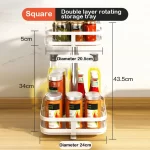 Rotatable Kitchen Storage Rack kitchen Accessories Spice Storage Rack Clean Storage 360 Degrees Rotatable Organizer Turntable - Image 14