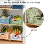 7pcs Green Folding Plastic Storage Baskets Set with Handles Desktop Foldable Pantry Organizer Bins Space Saving and Stackable - Image 4