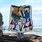 Abstract Design Blanket Woven Tapestry Wall Hanging with Fringe Edges Colorful Boho Chic Throw Blankets Decor for Sofa 130x160cm - Image 3