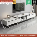 Modern LED TV Stand for Televisions Up Coffee Table Glass Shelves and Drawer Gaming Entertainment Center with Multiple Cabinet - Image 9
