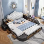 Headboard Storage Double Bed Queen Drawers King Size Smart Bed Luxury Princess Modern Letto Matrimoniale Bedroom Furniture - Image 5