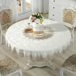 European Style Round Tablecloth, Elegant Lace Tablecloth, Dining Table Cloth, Kitchen Table Cover, Decorative Towel - Image 2