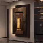 Three Dimensional Abstract Living Room Decoration Painting Sofa Background Wall Hanging Painting Simple Entrance Led Mural Light - Image 5