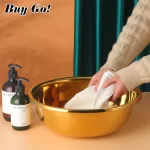Durable Kitchen Stainless Steel Fruit Vegetable Washing Basin Thicken Salad Prepping Food Mixing Bowl Tableware Gold Kitchenware - Image 3