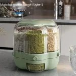 Kitchen Storage Container Large Food Storage Container 360° Rotating Rice Barrels Sealed Cereal Dispenser Rice Tank Grain Box - Image 8