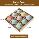 Wooden Tea Cooking Tray Utensils Nine Grids Hot Pot Restaurant Sauce Dish Fruit Platter Four  Grids Ceramic Dishware - Image 18
