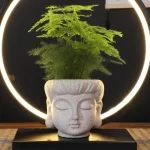 Buddha Head Statue Small Plant Pot Resin Succulent Planter Garden Pots Ornamental Figurines for Home Office Tabletop Decoration - Image 6