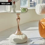 Small Pretty Waist Side Table Sofa Coffee Table Disc Coffee Table Small Side Table Bedside Corner Table - Image 4