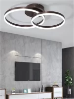 Restaurant Nordic Multi-Ring Metal LED Ceiling Lights Minimalist Grand Home Decor Living Room Bedroom Office Ceiling Chandeliers - Image 6