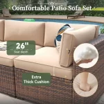 Aoxun 6/7/8/11 Piece Patio Furniture Set Wicker Rattan Outdoor Sectional Sofa Set with Coffee Table - Image 3