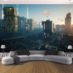 Cyberpunk Future Steam City Home Tapestry Art Wall Hanging Psychedelic Galaxy Hippie Retro Anime  Background Decoration - Image 19