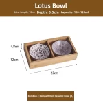 Wooden Tea Cooking Tray Utensils Nine Grids Hot Pot Restaurant Sauce Dish Fruit Platter Four  Grids Ceramic Dishware - Image 10