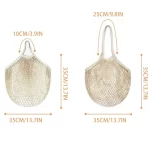 Reusable Mesh Grocery Bags, Long Handle Produce Bags, Fruit & Veggie Storage, Woven Mesh Pocket Hollowed Out Kitchen Storage - Image 6