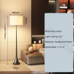 Vintage Fabric Floor Lamp Living Room Sofa Side Standing Lamp Antique Home Shelf Lamp LED Light Bedroom Bedside Lamp With Table - Image 8