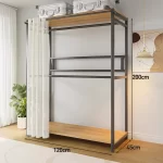 Modern Wardrobes Organizer Closet Storage Bedroom Coat Rack Floor Corner Household Metal Hanger Hat Rack Shelf Home Furniture - Image 17