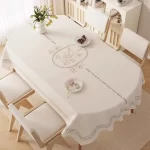 Oval dining tablecloth, washable waterproof oil-proof heat-resistant new luxury table cover for living room tea table - Image 7