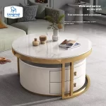 Modern Round Coffee Tables Metal Nordic Glam Minimalist Coffee Tables Simple Decor Mesa Auxiliar Salon Living Room Furniture
