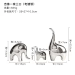 Electroplating Silver Ceramics Elephant Animal Figurines Statue Nordic Home Decor Desk Ornaments Living Room Decoration Gifts - Image 7