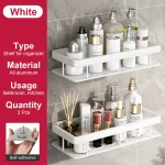 Bathroom Storage Rack Stainless Steel Anti Rust Storage Shower Rack Suction Cup Storage Rack Household Storage Appliances - Image 11