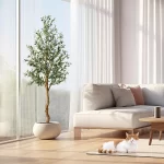 1Pc/2Pcs Artificial Olive Tree 4ft / 5ft / 6ft, Large Artificial Plants Fake Plastic Plants in Pot for Home Bedroom Decor - Image 3