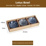 Wooden Tea Cooking Tray Utensils Nine Grids Hot Pot Restaurant Sauce Dish Fruit Platter Four  Grids Ceramic Dishware - Image 16