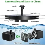 New 1W/1.5W Outdoor Solar Fountain Water Pump Bird Bath Fountain with 6 Nozzles Suitable for Courtyard Garden Pools - Image 6