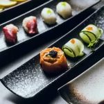 11 inch Japanese style sushi plate ceramic creative rectangular plate dim sum plate personalized retro tableware plating - Image 4