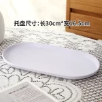 4Pcs Plastic Coffee Tray, Oval Food Serving Plate with Smooth Surface for Household Dessert Anti-fall Tray Afternoon Tea - Image 8