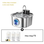 3.2L/108oz Wireless Charging Sensor Cat Water Feeder Stainless Steel Cat Dog Water Fountain Silent Water Level Window No Plug - Image 7