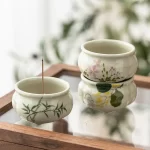 Emerald Green Asparagus Fern Three-Legged Incense Burner Home Indoor Chinese Zen Tea Set Ceramic Aromatherapy Stove Tea Ceremony - Image 2
