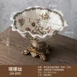 American retro high footed fruit platter European shaped candy platter restaurant ceramic fruit platter living room - Image 7