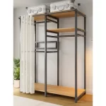 Modern Wardrobes Organizer Closet Storage Bedroom Coat Rack Floor Corner Household Metal Hanger Hat Rack Shelf Home Furniture