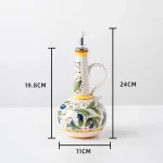 Hand-Painted Ceramic Oil Bottle Kitchen Storage Nordic Vinegar Oil Dispenser Cooking Utensil for Home Use Kitchen Seasoning Jar - Image 5