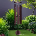 45 Inch Outdoor Wind Chime Red Aluminum Tube Garden Bell With Iron Top Cap Musical Yard Patio Decoration Gift For Mom