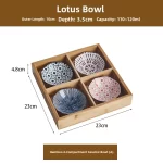 Wooden Tea Cooking Tray Utensils Nine Grids Hot Pot Restaurant Sauce Dish Fruit Platter Four  Grids Ceramic Dishware - Image 14
