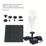 Solar Fountain with 6 Nozzles - 1.4W Solar Panel Floating Water Pump for Bird Baths, Pools, Garden DIY Waterfall Yard Decor - Image 7