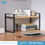 Shelf Desktop Storage  Bookshelf Student Desk Shelves Racks Office Computer Desk Tiered Cabinet Home Storage Holders Organizer - Image 16