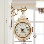 Double-sided Wall Clocks Vintage Art Decoration Clocks Living Room Elegant Clock Silent Luxury Wall Watch Aesthetic Decorations - Image 8