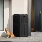 Flamaker 30 Gallon Trash Can, Resin Outdoor Garbage Can with Lid, Waterproof Hideaway Patio Waste Bins for Outside Use (Black) - Image 5