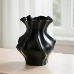 Nordic Minimalist White Textured Ceramic Vase 3D Wave Pattern Tabletop Decor Flower Vase for Living Room Bedroom Dried Flowers - Image 4
