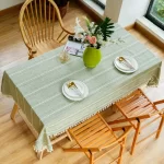 White Hollow-Carved Jacquard Weave Tablecloth,Rectangle Dust-Proof Table Cover,For Kitchen Dinner Party Tabletop Decoration - Image 4