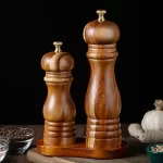 Acacia Wood Pepper Mill Grinders with base pepper mill Spice Mill for Tableware Kitchenware - Image 3