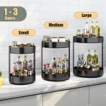 360° Rotating Spice Rack Organizer Seasoning Holder Kitchen Storage Multi-Function Tray Home Supplies for Bathroom Cabinets - Image 2
