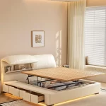 Simple Sleeping Bed Space Saving Design Modern Luxury Double Queen Bedroom Massage Bed Wooden Storage Muebles Trendy Furniture - Image 6