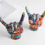 Graffiti Rock On Hand Figurines Rock and Roll Decor Bookshelf Home Wall Shelf Decoration Modern Pop Art Music Fans Gift - Image 5